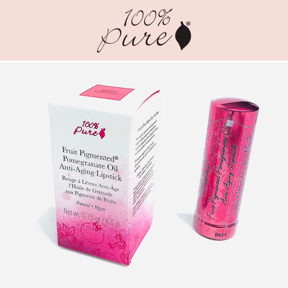100% Pure🍃NIB Pomegranate Red Lipstick Poppy